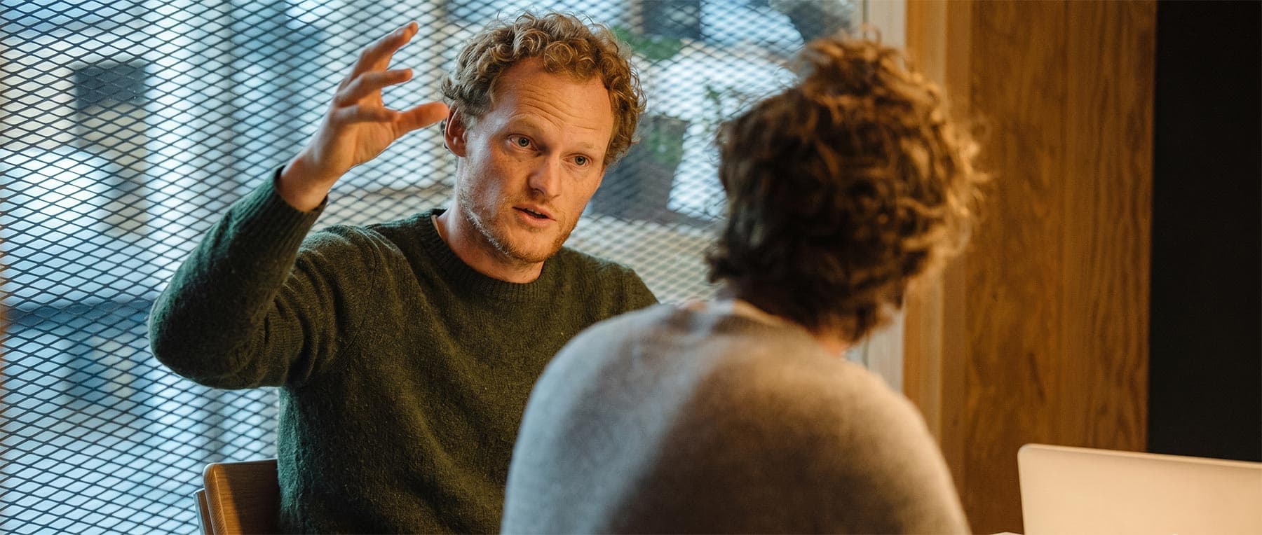A United Mentors mentor working with an entrepreneur